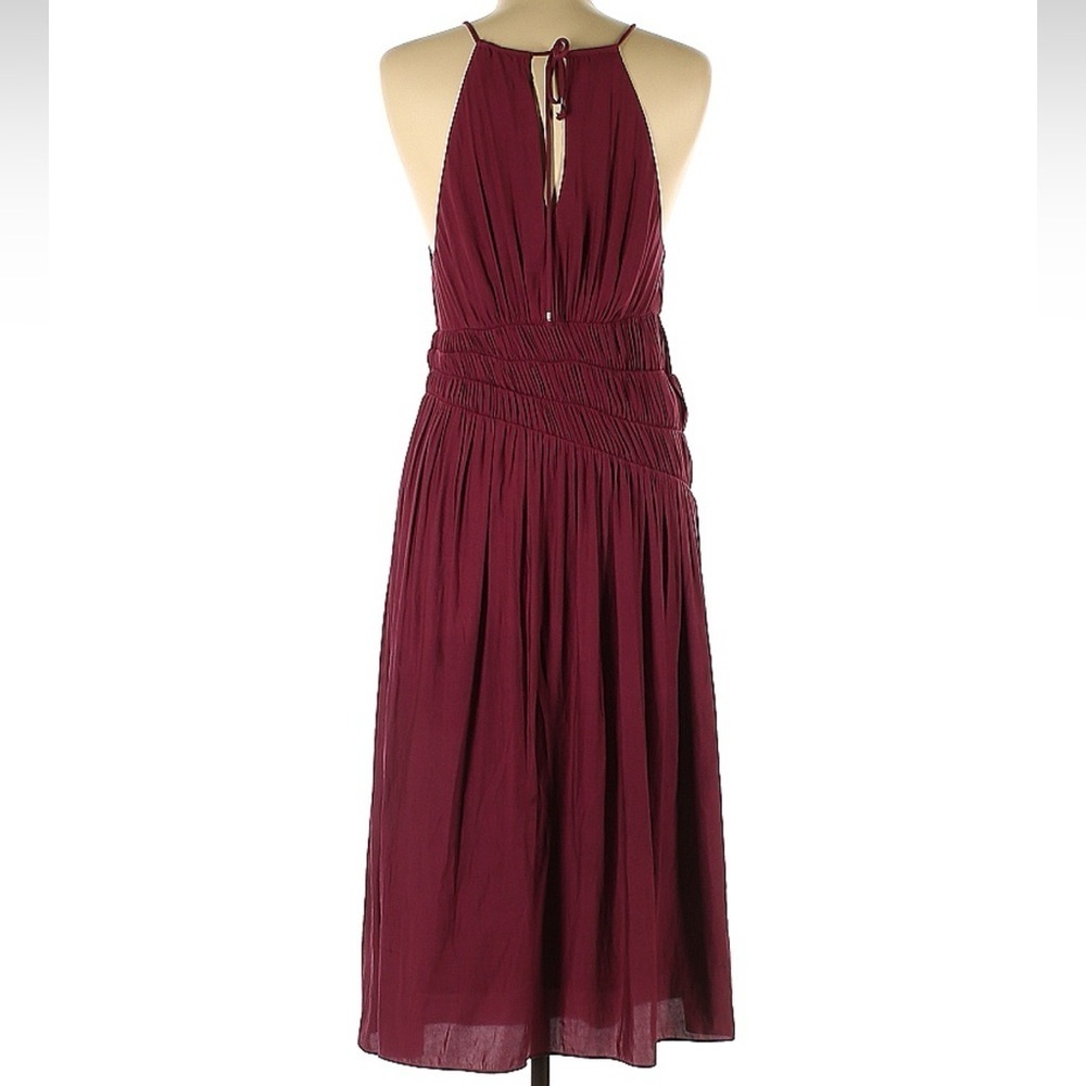 Anthropologie Moulinette Soeurs Smocked Halter Midi Dress, Burgundy, Size 0, EUC - Picture 7 of 7
